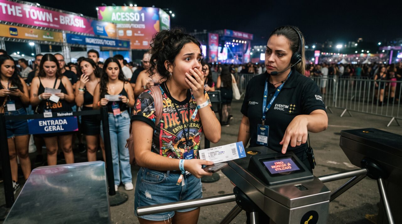 Jovem posta foto do ingresso do show nas redes sociais para comemorar; o QR Code é clonado, ela é barrada na catraca e perde o direito ao reembolso