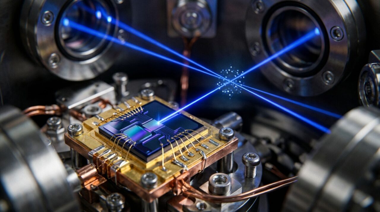 Rede de difração fotônica controla feixes de laser utilizados no resfriamento e na investigação de transições eletrônicas do estrôncio