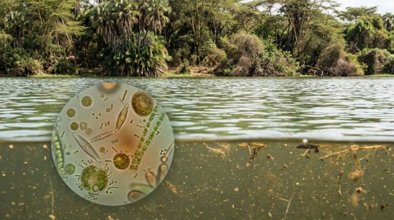 Bactérias associadas ao fitoplâncton podem consumir parte do metano dissolvido na água de lagos africanos