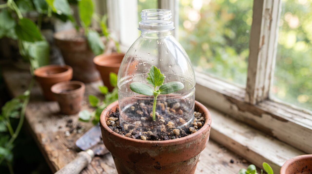 Como fazer sementes de girassol germinarem rápido usando mini estufa de garrafa pet