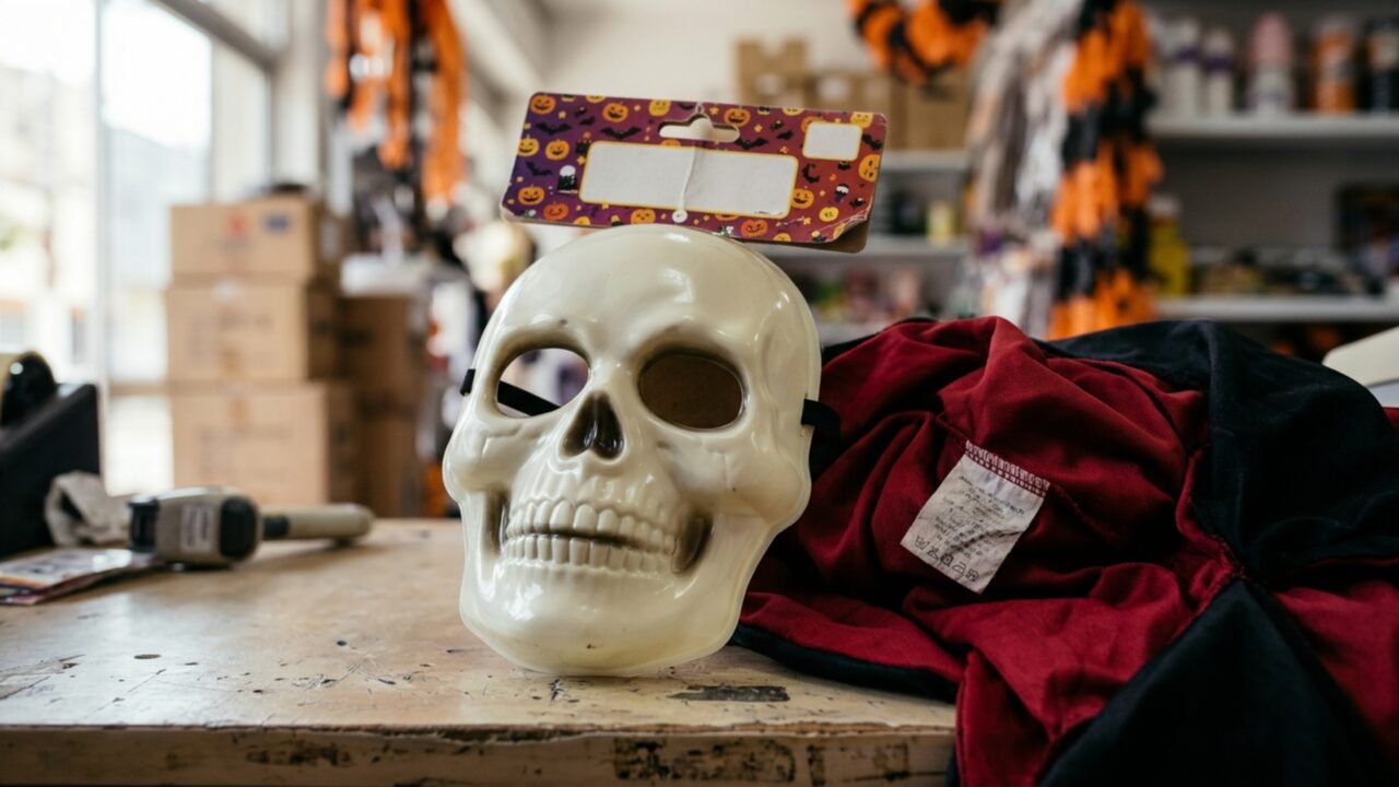Comerciante compra 60 máscaras de caveira para vender às crianças no Dia das Bruxas e descobre que o acessório pode precisar de certificação do Inmetro mesmo sendo parte de uma fantasia