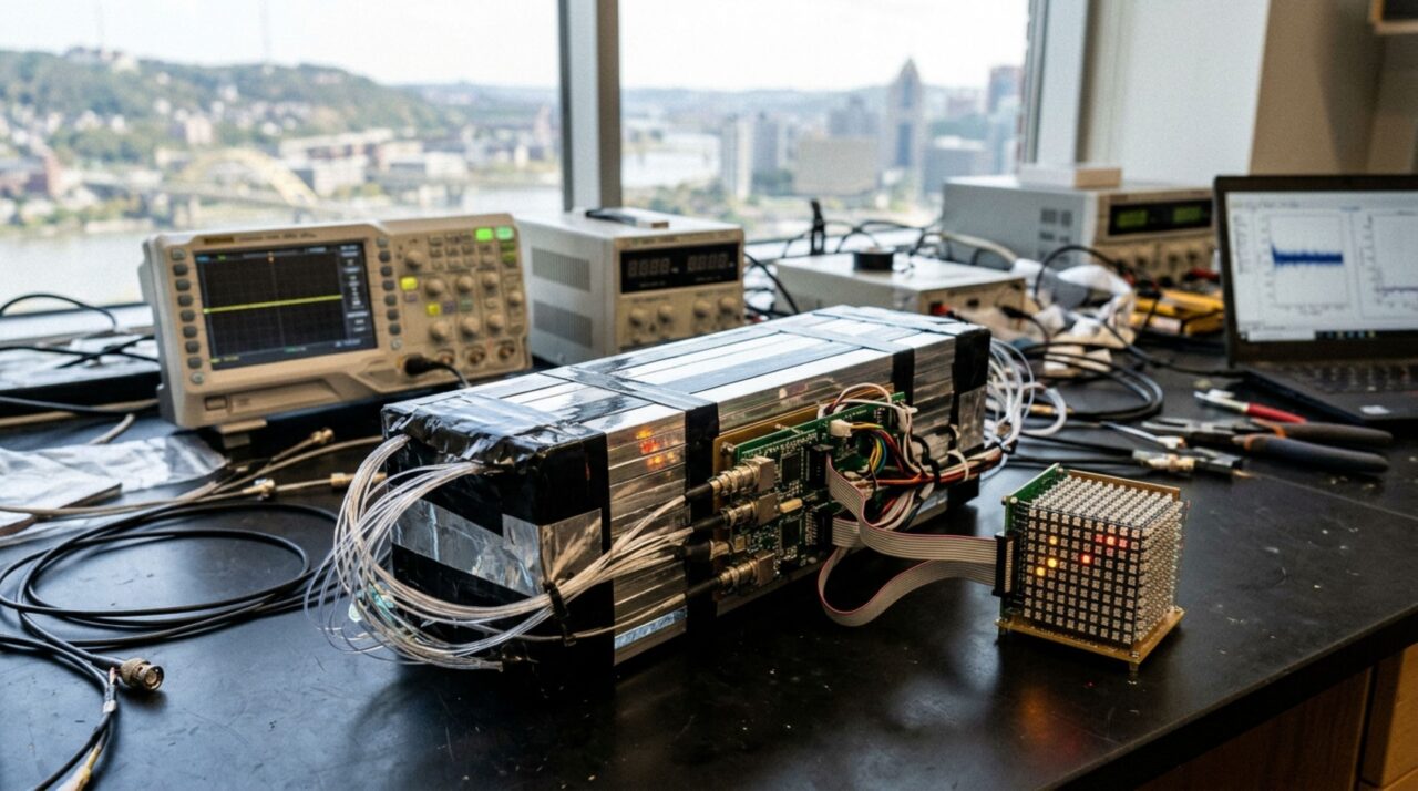Sistema Pitt-CoRTEx transforma a passagem de múons em sinais elétricos e luminosos para demonstrar fenômenos da física de partículas