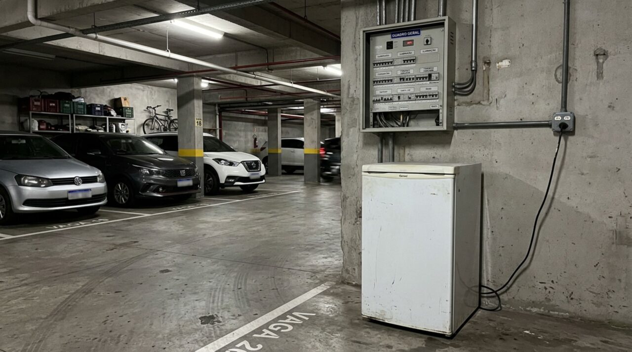 Morador liga um freezer na tomada da garagem por meses e condomínio descobre que o consumo estava sendo dividido entre todos os apartamentos