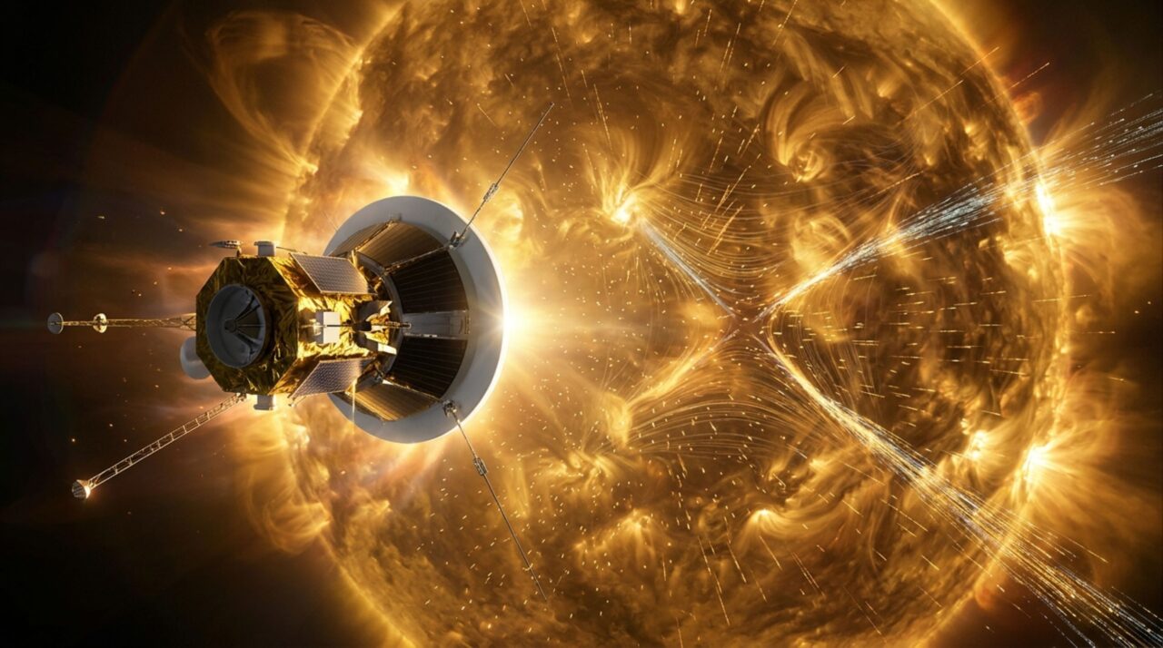 Observações da Parker Solar Probe revelaram diferenças na aceleração de prótons e íons pesados durante a reconexão magnética