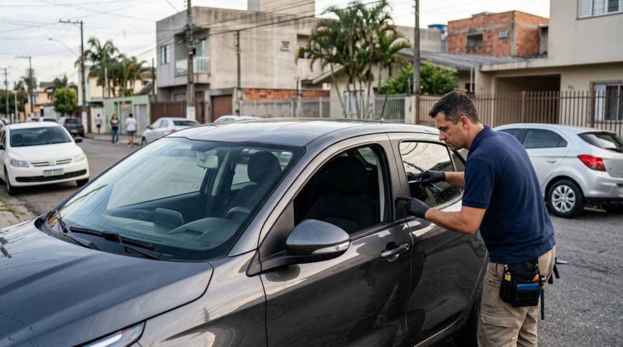 Motorista instala película muito escura para reduzir o calor e só percebe na vistoria que a transparência medida não corresponde ao anúncio do vendedor