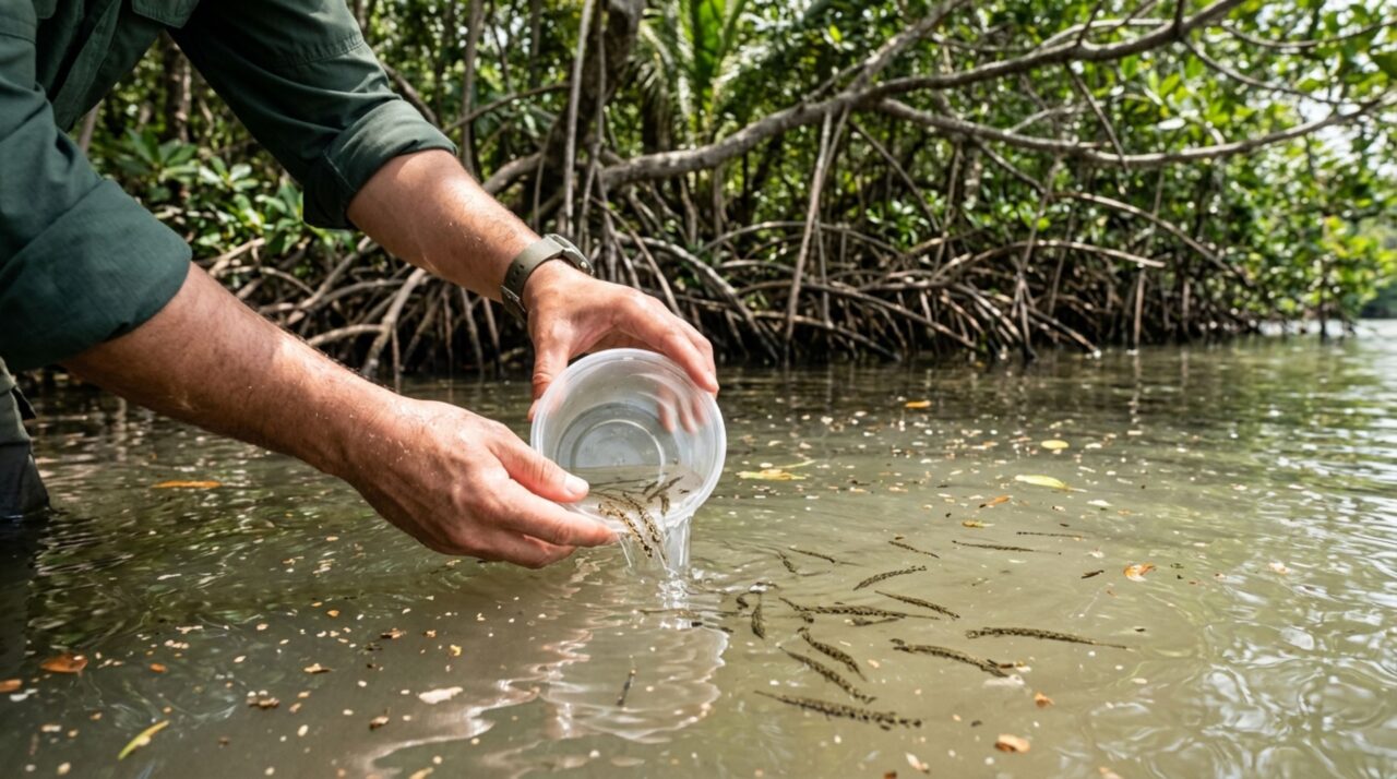 Programa de conservação liberou mil filhotes de gar tropical na lagoa Güiscoyol em setembro de 2026