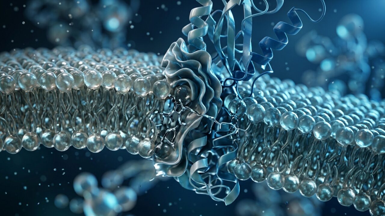 Uma proteína desenhada por computador entrou onde remédios quase não alcançam e bloqueou um receptor ligado à inflamação dentro da membrana celular