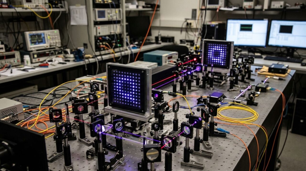Cem canais de luz carregaram estados quânticos ao mesmo tempo: uma imagem em forma de Q foi teleportada sem precisar de cem sistemas separados