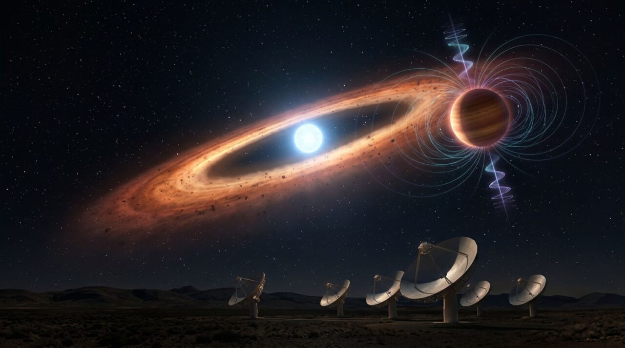 Ondas de rádio revelam o poderoso campo magnético de β Pictoris b