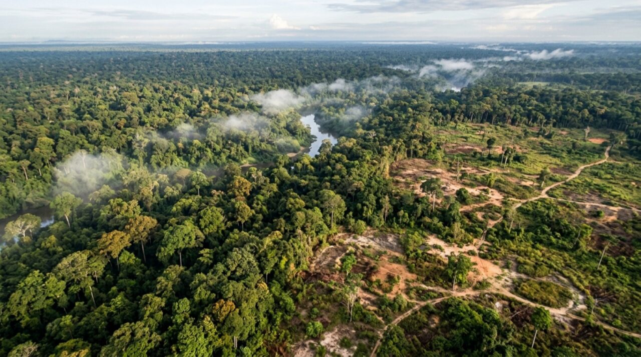 A degradação de florestas e outros ecossistemas pode reduzir a absorção natural de carbono e intensificar pressões sobre o clima, a biodiversidade e o ciclo da água