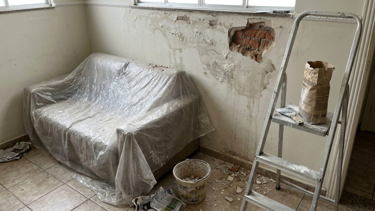 Conserto urgente deixa parte do apartamento em obras por mais de 10 dias e muda o valor que o inquilino precisa pagar naquele período