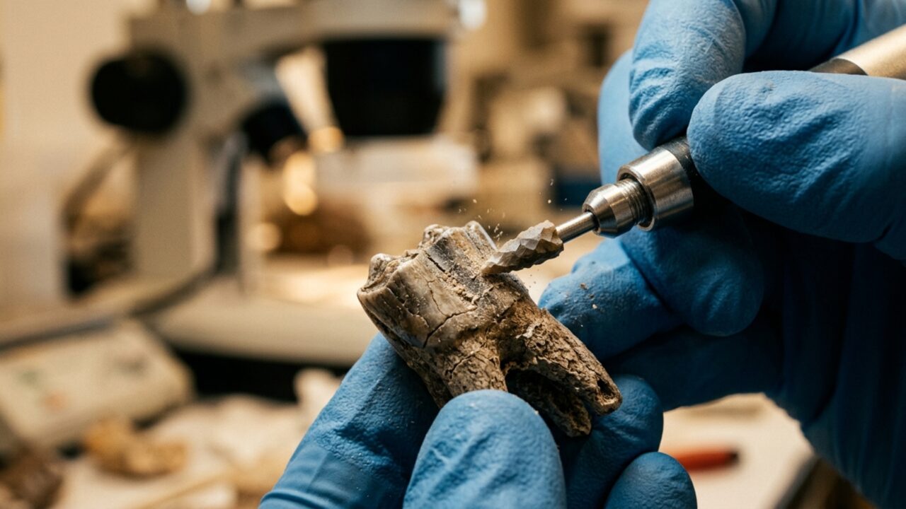 Arqueólogos procuravam um cemitério romano e encontraram um colar 5 mil anos mais antigo feito com 42 dentes de grandes mamíferos