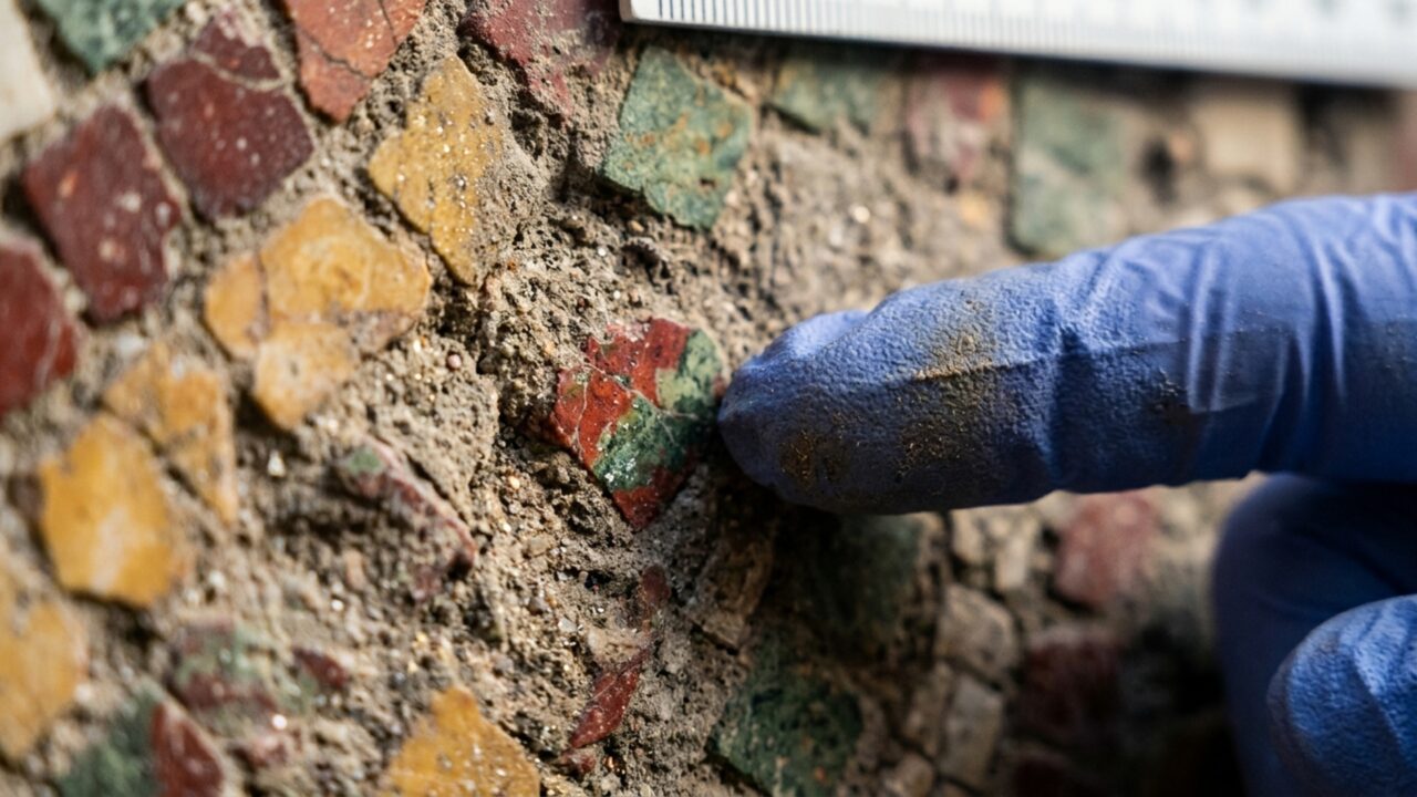 Um mosaico de 16 metros surgiu sob as Termas de Trajano e pode ser o maior painel de parede conhecido da Roma antiga