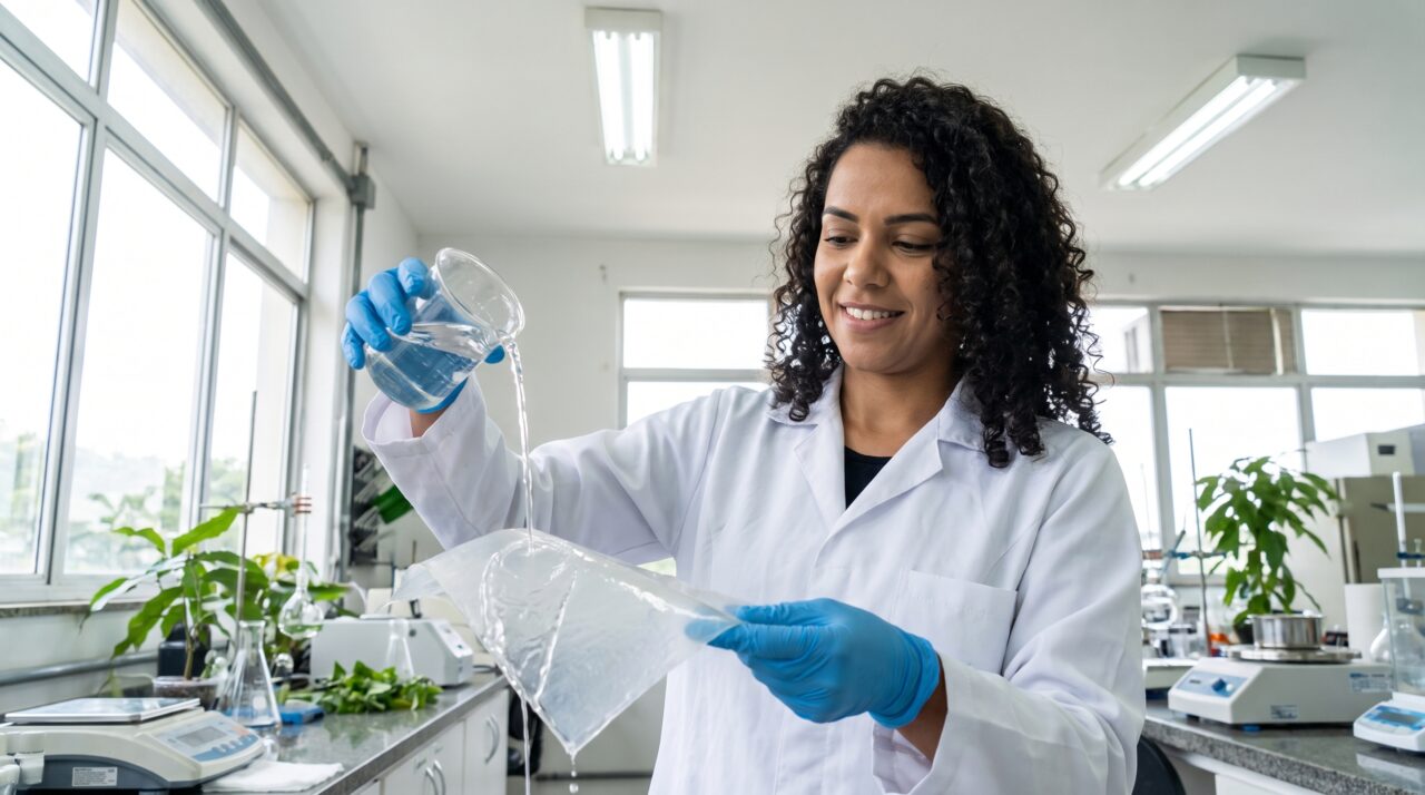 Um revestimento feito com plasma reduziu para menos de 1% a absorção de água em um filme vegetal pensado para substituir plástico