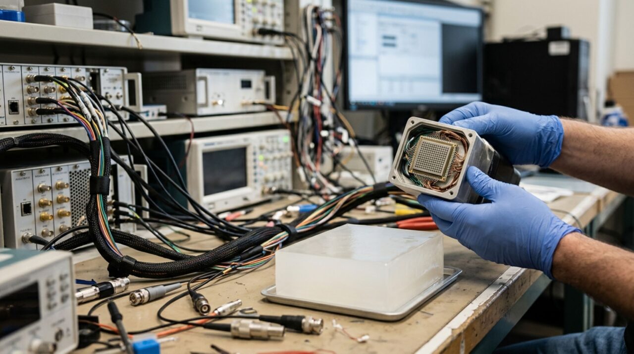 Matriz experimental de transdutores permite acompanhar a propagação de ondas mecânicas em volumes tridimensionais ao longo do tempo