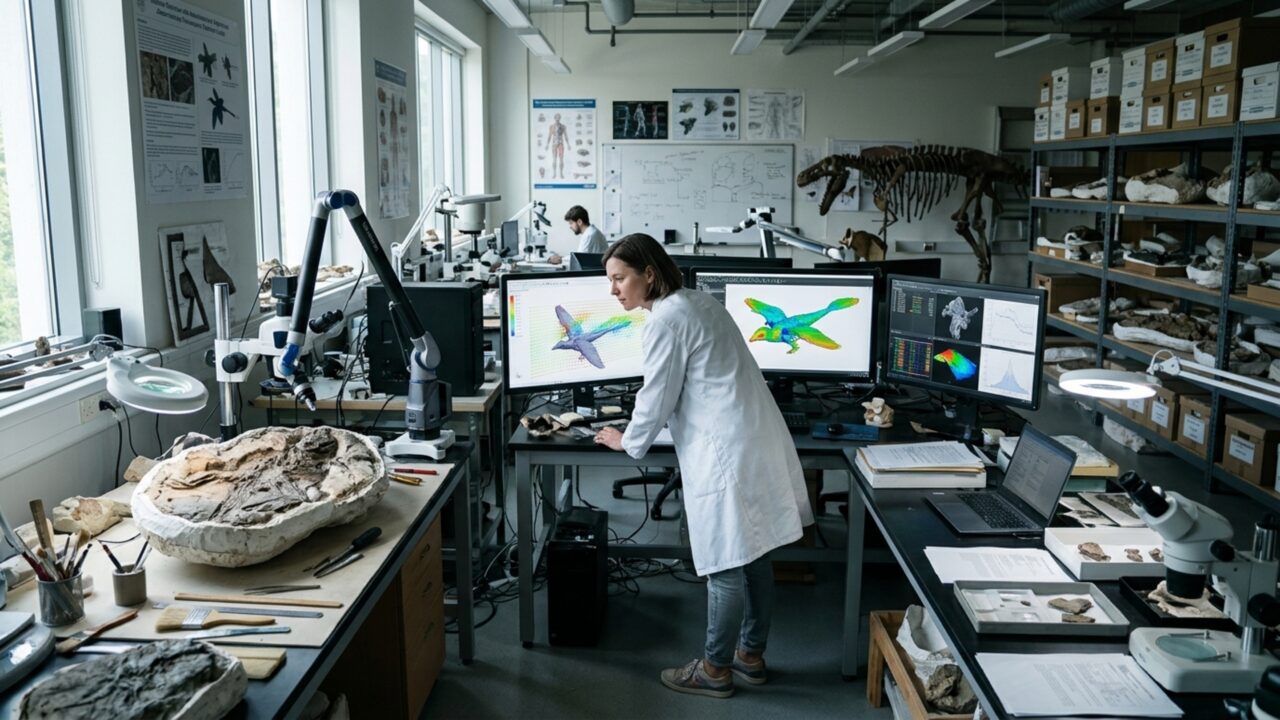 Um pedaço de rocha com penas nas quatro patas reforça uma ideia estranha sobre a origem do voo nos dinossauros