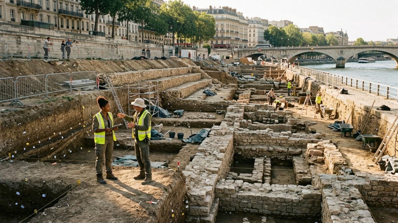 Uma parede apareceu no coração de Paris e reacendeu uma pergunta de dois milênios: arqueólogos podem ter localizado o núcleo da cidade gaulesa