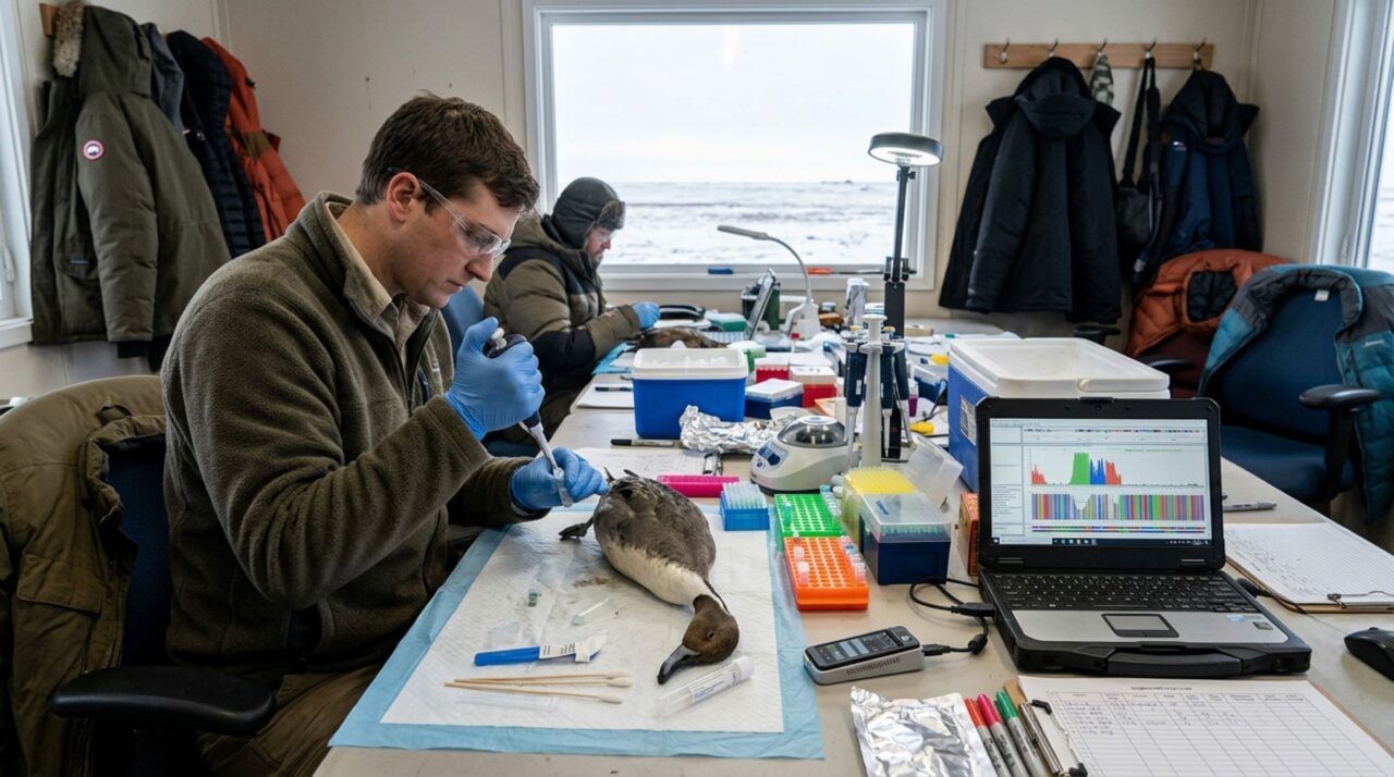 Sequenciamento genético portátil permite investigar patógenos de aves migratórias diretamente no norte do Alasca