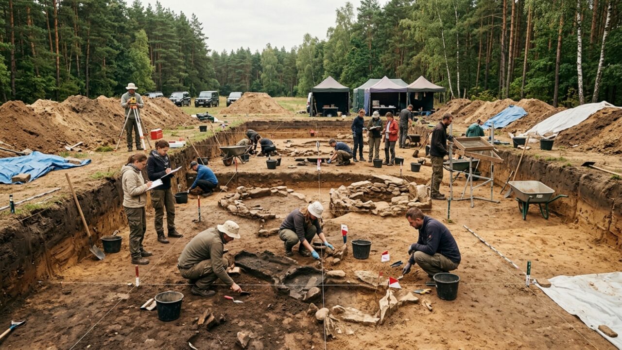 Arqueólogos procuravam um cemitério romano e encontraram um colar 5 mil anos mais antigo feito com 42 dentes de grandes mamíferos