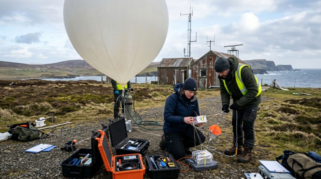 Balões meteorológicos registraram níveis elevados de radiação solar acima das ilhas Shetland durante o evento GLE 77