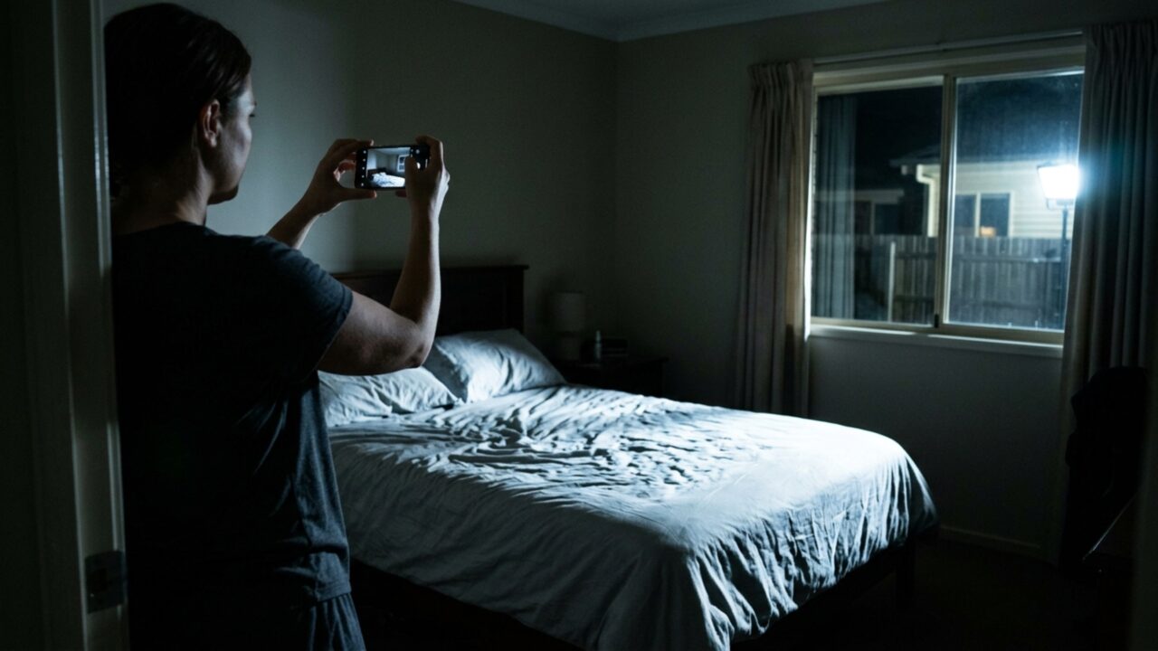Refletor instalado para proteger um quintal ilumina o quarto de outra casa, e responsável exige que a família compre cortinas para resolver o incômodo
