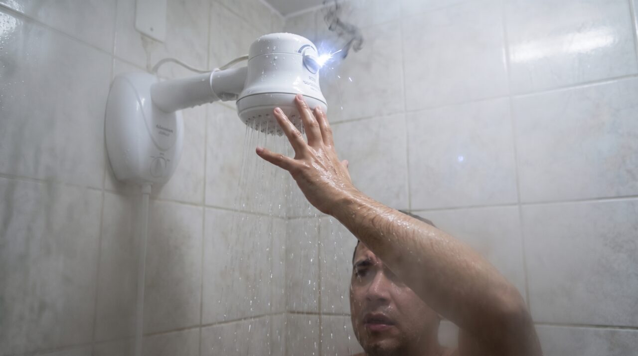 Banhista gira o registro do chuveiro de quente para frio com a água correndo e não percebe o motivo pelo qual esse gesto simples deveria ser evitado