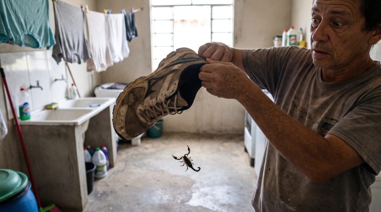 Sapato fica uma semana parado na área externa e o cuidado recomendado antes de calçá-lo leva apenas alguns segundos