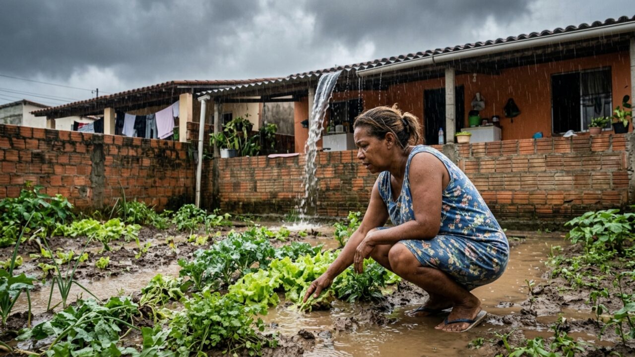Casal amplia os fundos da casa com varanda coberta e só anos depois percebe que o caimento do telhado joga toda a chuva no quintal vizinho