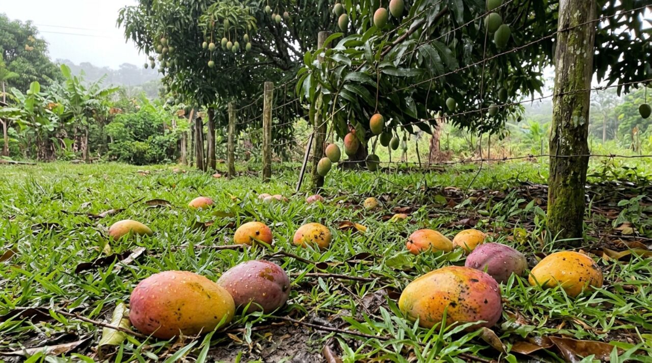 Dono de uma chácara vê as mangas da árvore do vizinho caírem dentro de seu quintal, recolhe as frutas para consumo e descobre que o Código Civil estabelece quem fica com os frutos que caem naturalmente