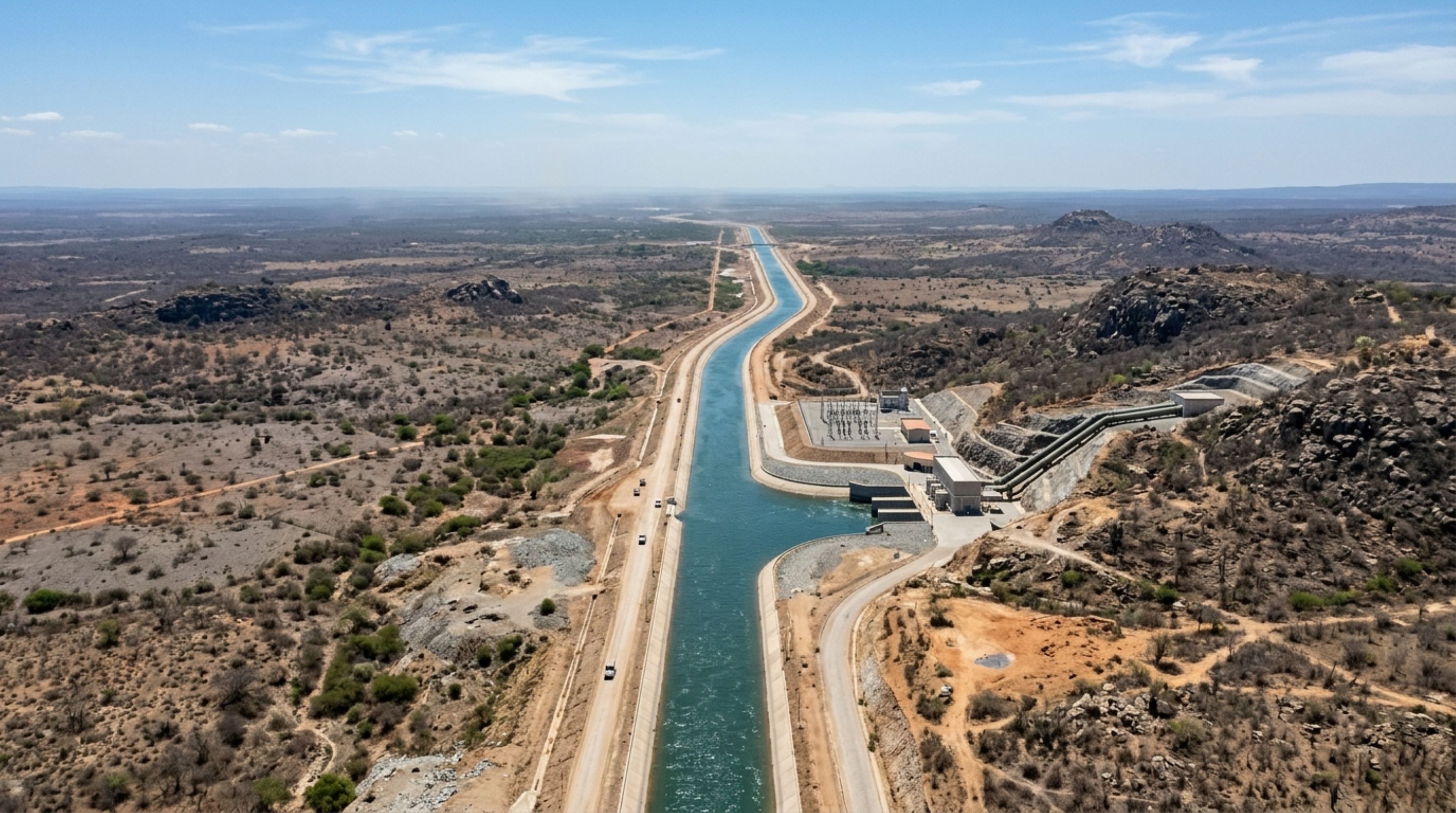 Uma obra hídrica de 477 km precisou de 13 aquedutos, 9 estações de bombeamento, 27 reservatórios e quatro túneis para levar água pelo Nordeste