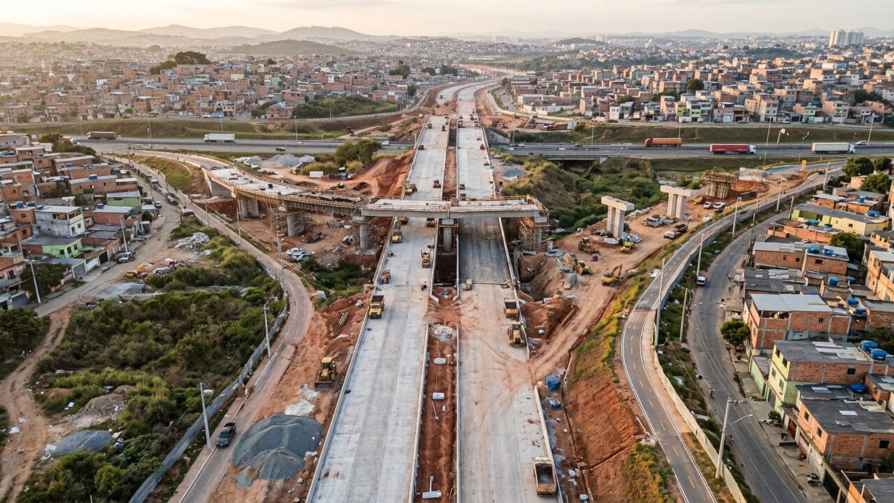Novo corredor de R$ 336 milhões terá cinco viadutos, uma ponte e uma trincheira para conectar duas rodovias federais e desviar caminhões de uma grande capital do Sul