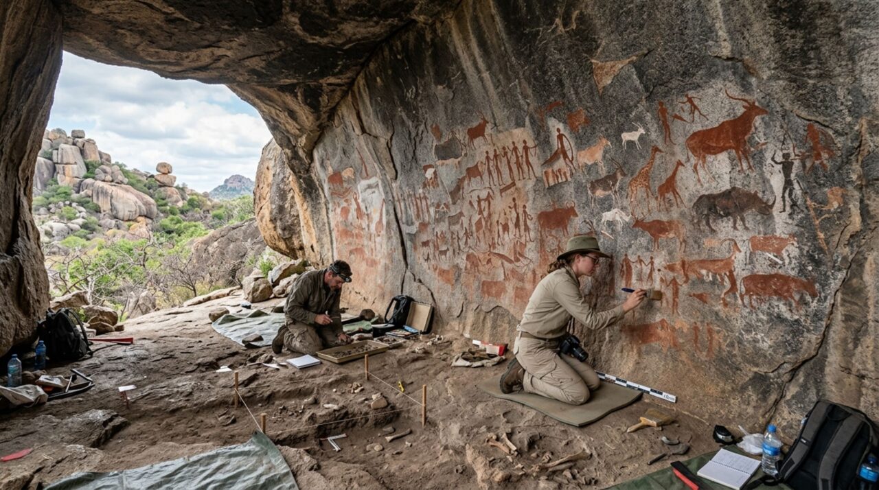 Abrigos de granito ajudaram a preservar pinturas e vestígios de ocupações humanas muito antigas
