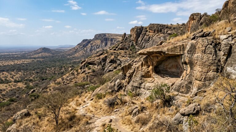 Os abrigos de Kondoa preservam pinturas rupestres produzidas por diferentes sociedades ao longo de milênios
