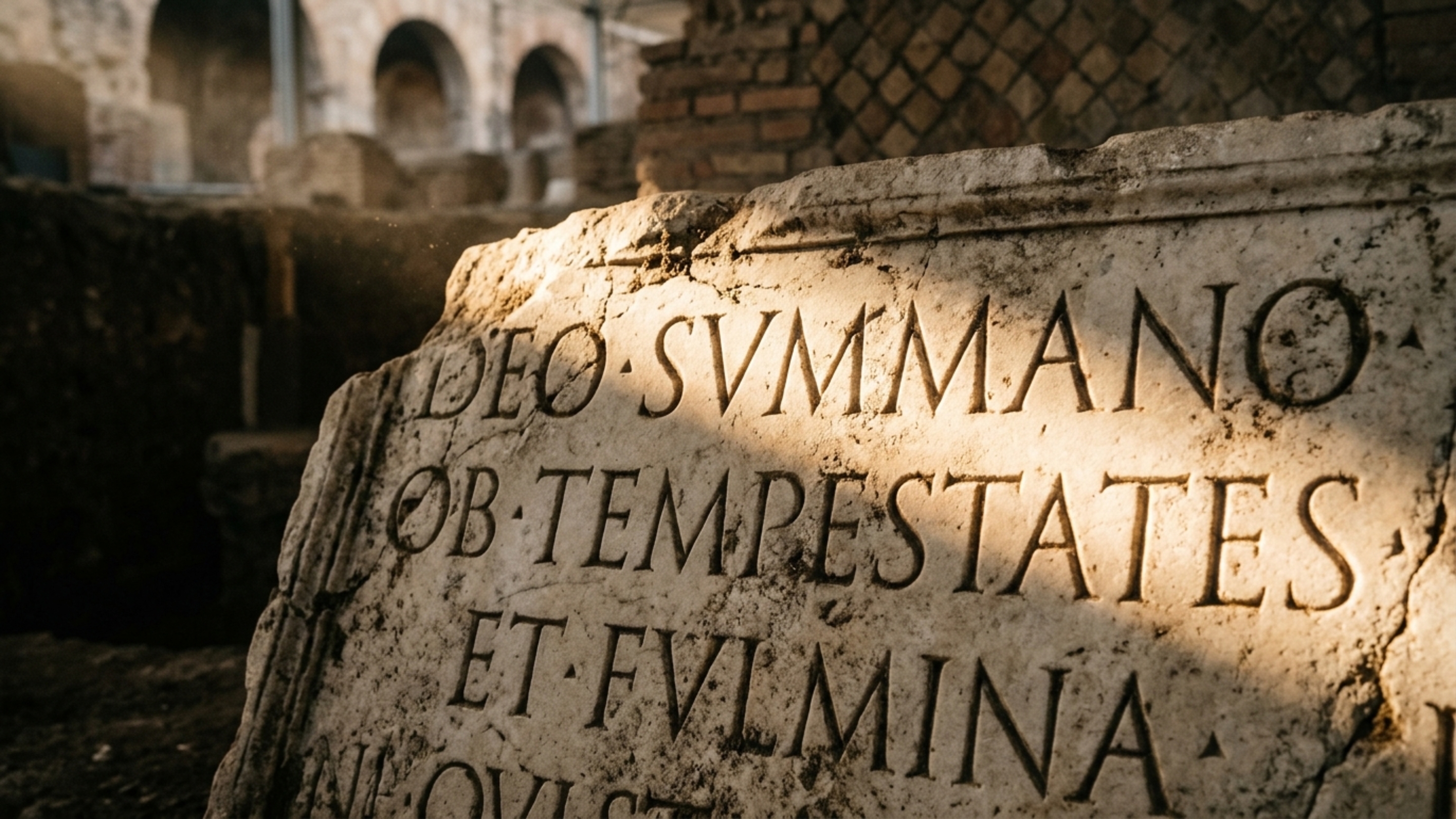 Uma placa de mármore marcou exatamente onde um raio caiu na vila de Adriano porque romanos tratavam o ponto como espaço sagrado