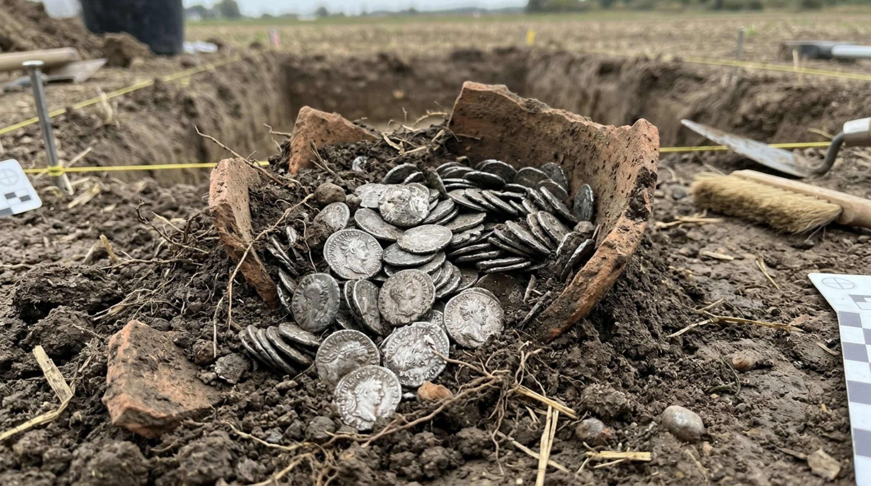 Um detector apitou sem parar e terminou revelando mais de 900 moedas de prata que valiam anos de salário de um legionário