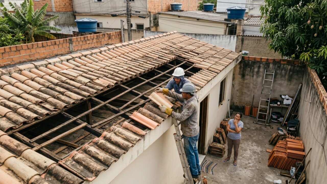 Casal compra telhas para renovar a cobertura e só depois da retirada das peças antigas percebe que os modelos entregues não encaixam na parte do telhado que seria preservada