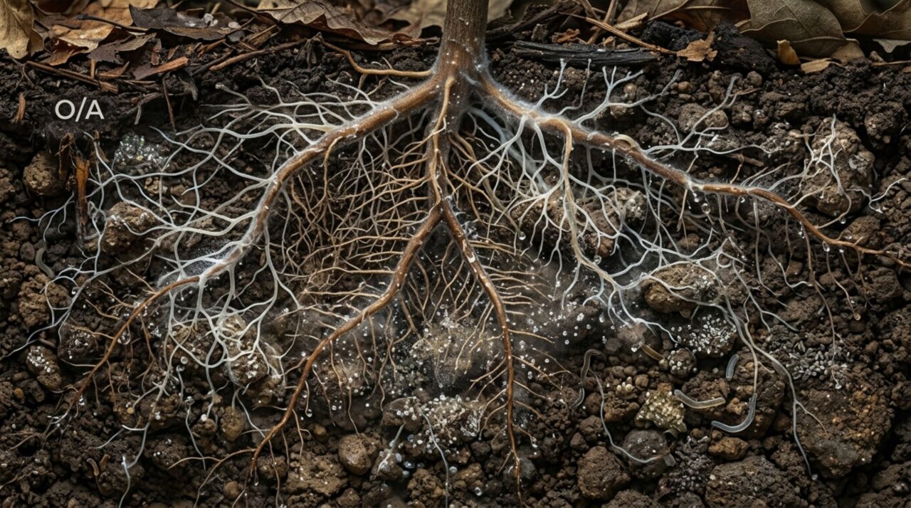 Raízes liberam compostos orgânicos que alimentam microrganismos e influenciam a circulação de carbono no solo