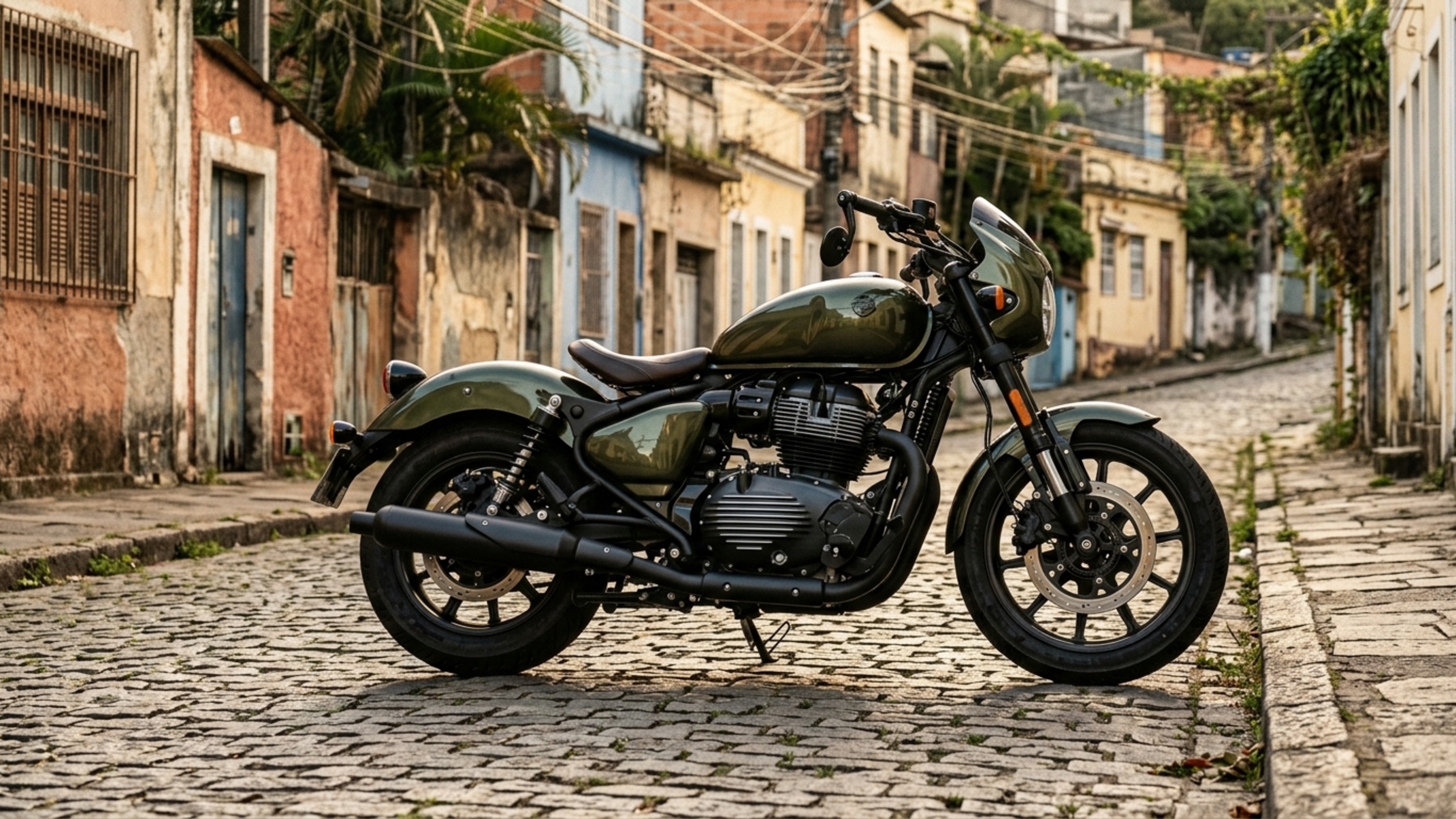 Visual de motocicleta custom esconde um motor bicilíndrico de 648 cilindradas e 47 cv que acompanha freios ABS, seis marchas e consumo declarado de 22 km/l
