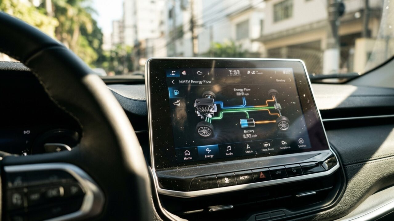 Motor 1.6 turbo com sistema híbrido leve, 178 cv e câmbio de dupla embreagem de 7 marchas aparecem em um SUV que também traz piloto automático adaptativo