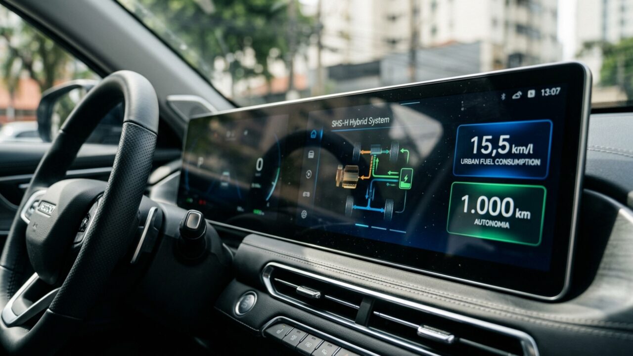 Por R$ 154.990 no lançamento, este SUV híbrido entrega 224 cv, faz até 15,5 km/l na cidade e promete autonomia combinada próxima de 1.000 km