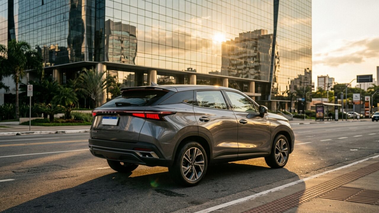 Sem precisar ligar o carro na tomada, o conjunto híbrido entrega 224 cv, chega aos 100 km/h em 7,9 segundos e reúne painel e multimídia em uma tela de 24,6 polegadas