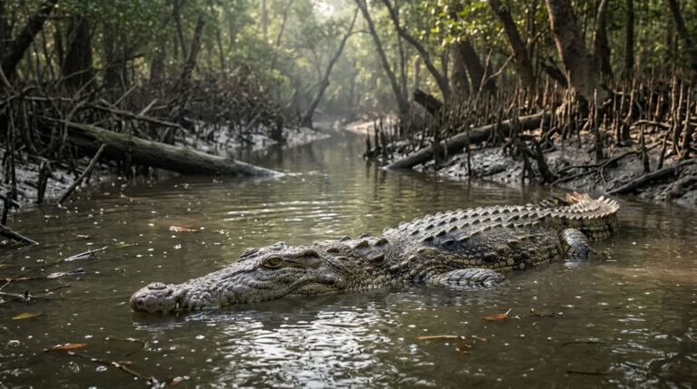 Crocodilos-de-água-salgada criados em cativeiro estabeleceram áreas de uso nos manguezais de Bangladesh após serem libertados na natureza