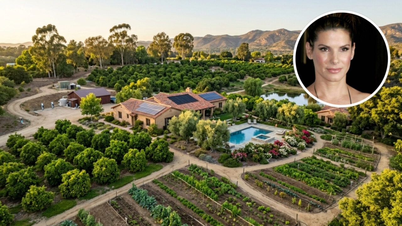 Sandra Bullock comprou fazenda de 37 hectares por US$ 2,7 milhões e a transformou em um paraíso orgânico vendido por US$ 5,6 milhões