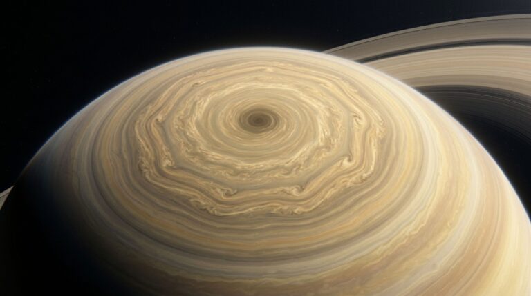 Hubble identificou uma gigantesca onda atmosférica de dez lados no hemisfério sul de Saturno