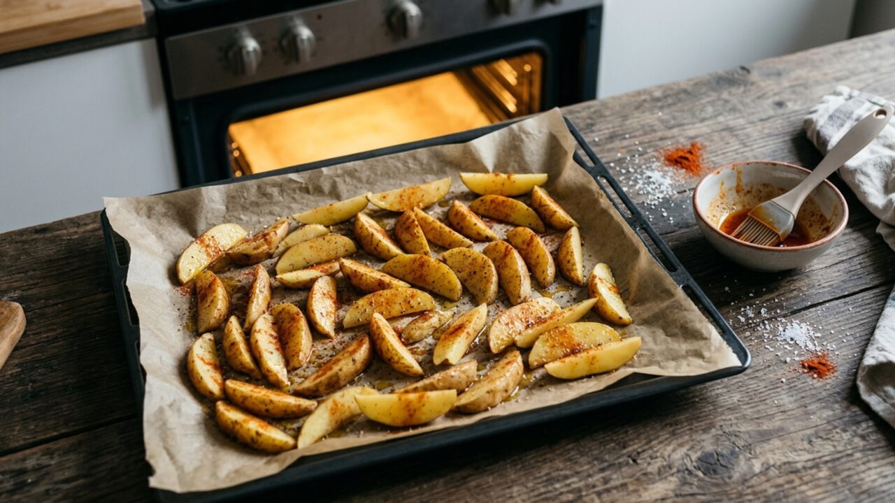 Os chefs explicam: batatas assadas mais douradas não precisam de mais azeite, e sim de duas colheres de amido de milho