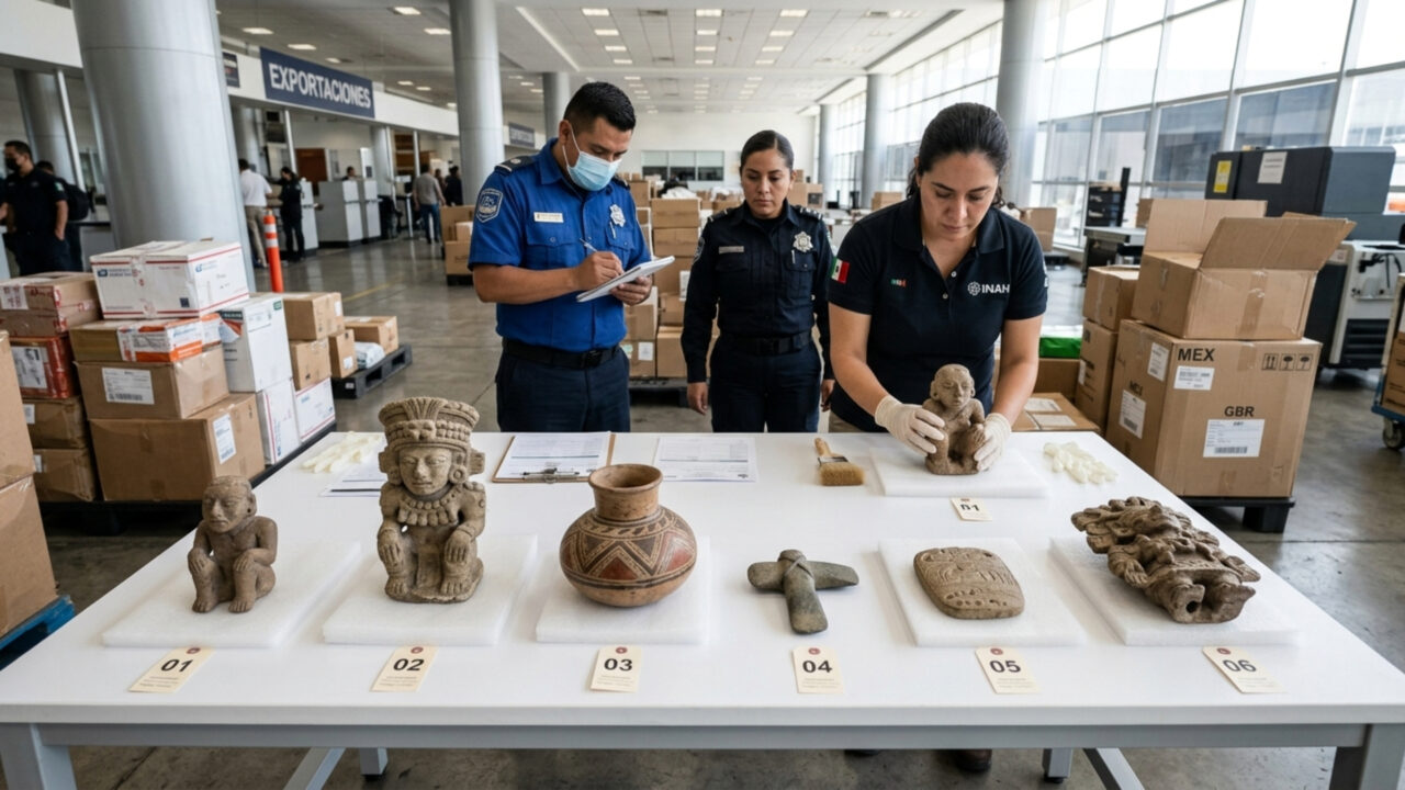Seis peças arqueológicas de Veracruz iam para a Grã-Bretanha, mas fiscalização em aeroporto mudou o destino dos objetos