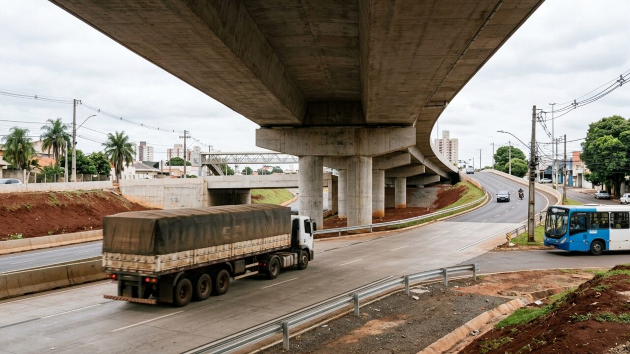 Uma obra de R$ 450 milhões prevê 17 viadutos, uma ponte e quase 12 km de pistas duplicadas para modificar o contorno rodoviário de uma das maiores cidades do Sul