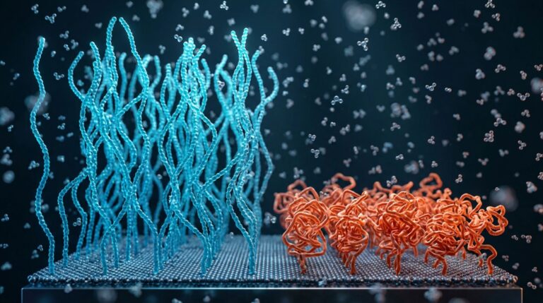Escovas moleculares de silicone modificam o atrito e a aderência conforme o líquido ao redor