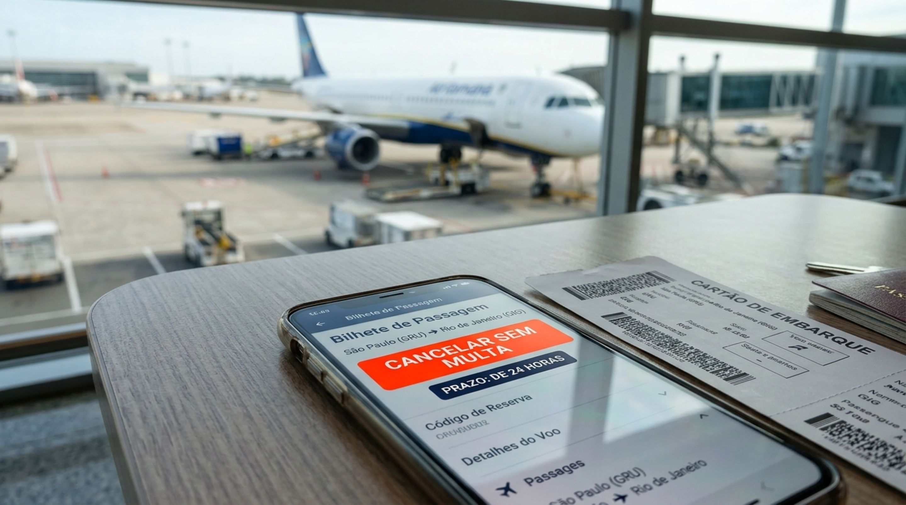 Casal compra passagens aéreas para viajar dali a 40 dias, encontra uma opção mais barata seis horas depois e companhia informa que cobrará multa pelo cancelamento, mas uma regra da Anac pode garantir a desistência sem custo