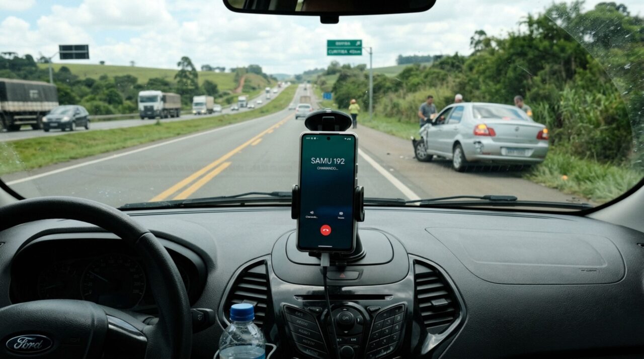 Motorista começa a passar mal na rodovia, encosta no acostamento e procura entender por que uma emergência de saúde exige avaliação diferente de uma parada por conveniência